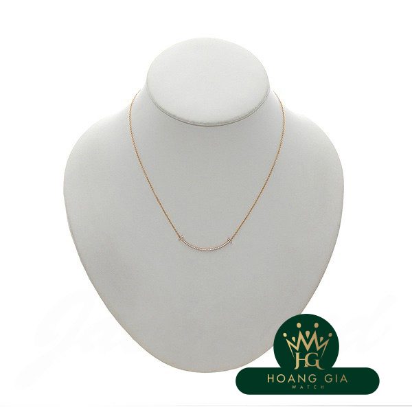 Vòng cổ mặt dây chuyền T Smile (Nhỏ) Kim cương K18RG
