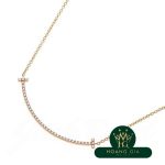Vòng cổ mặt dây chuyền T Smile (Nhỏ) Kim cương K18RG