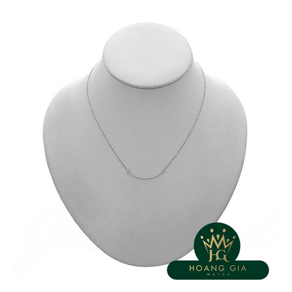Vòng cổ mặt dây chuyền T Smile (Nhỏ) Kim cương K18WG