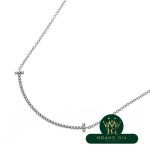 Vòng cổ mặt dây chuyền T Smile (Nhỏ) Kim cương K18WG