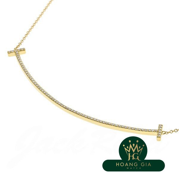 T Smile Mặt dây chuyền Vòng cổ Kim cương K18YG Lớn