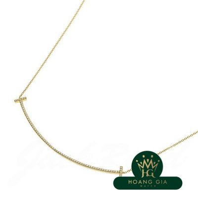 T Smile Mặt dây chuyền Vòng cổ Kim cương K18YG Lớn