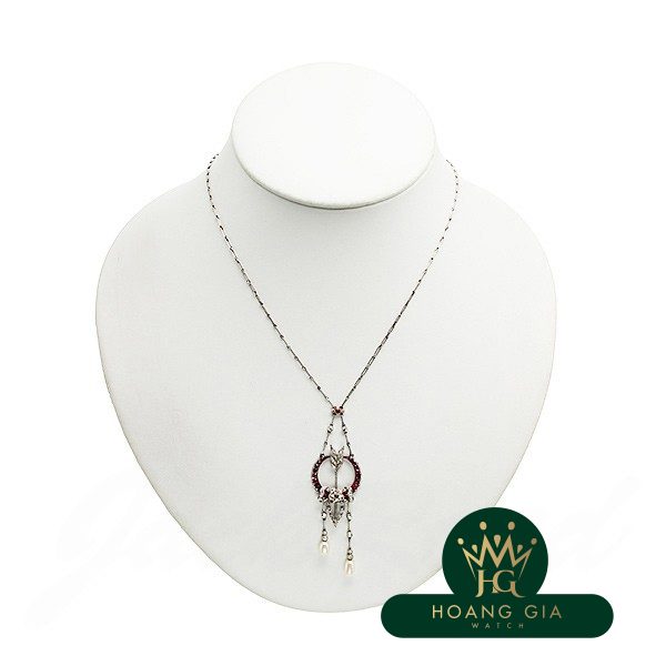 Vòng cổ Ruby Diamond Pearl Platinum Negligee (khoảng năm 1920)