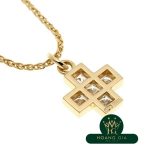 Vòng cổ hình chữ thập kim cương cắt vuông