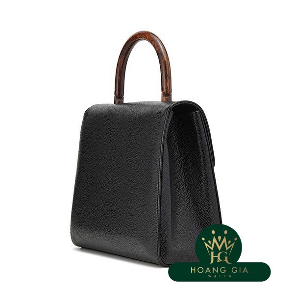 Túi xách Da Caviar Đen Đen Cổ điển