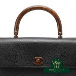 Túi xách Da Caviar Đen Đen Cổ điển