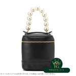 Bicolore Stitch Coco Mark Charm Vanity Bag Vintage Black Black