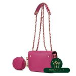 Túi nắp gập & ví đựng tiền xu màu hồng