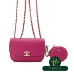 Túi nắp gập & ví đựng tiền xu màu hồng