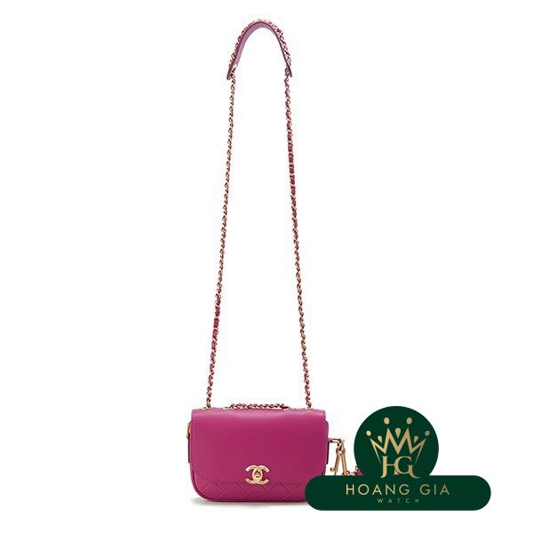 Túi nắp gập & ví đựng tiền xu màu hồng