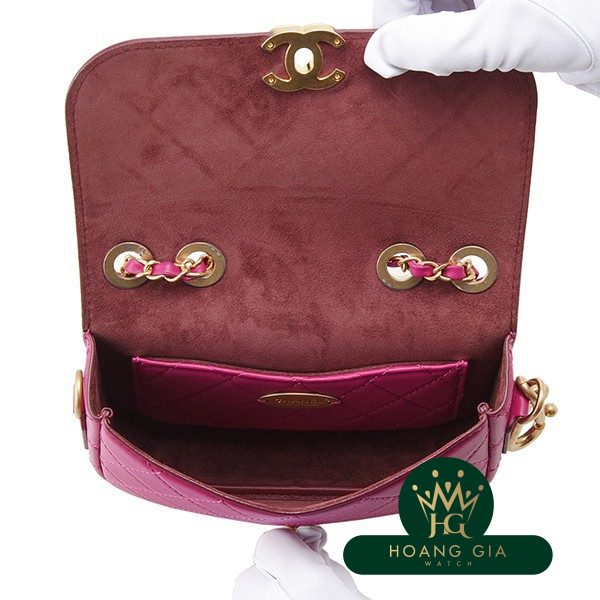 Túi nắp gập & ví đựng tiền xu màu hồng