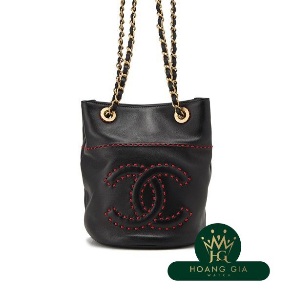 Chanel Lambskin Quilted Mini CC Pearl Crush Rectangular Flap Black  Nice  Bag