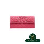 Ví dài CC Filigree màu hồng