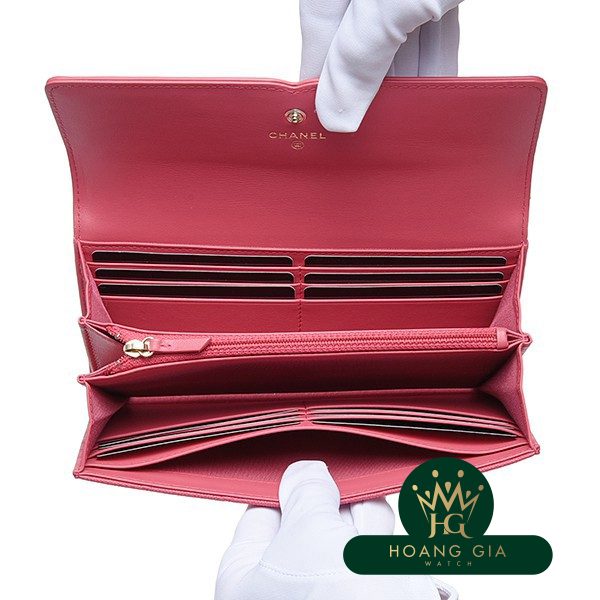 Ví dài CC Filigree màu hồng