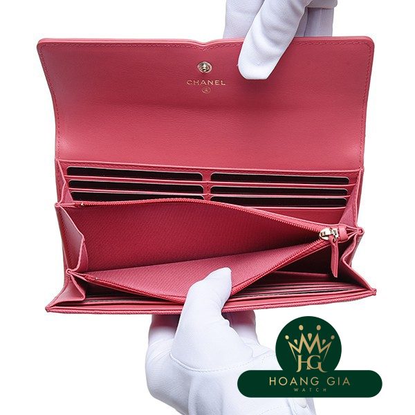 Ví dài CC Filigree màu hồng