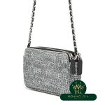 Deauville Chain Clutch Bag Tweed Grey