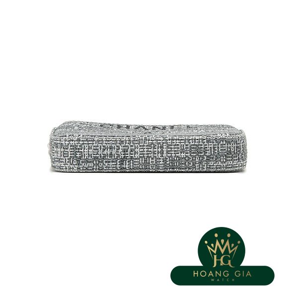 Deauville Chain Clutch Bag Tweed Grey