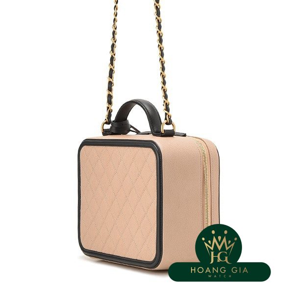 CC Filigree Vanity Case Chain Chain Shoulder Beige x Black