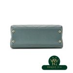 Tay cầm hàng đầu V Stitch Flap Chain Flap Chain Shoulder Bag Green Green