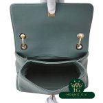 Tay cầm hàng đầu V Stitch Flap Chain Flap Chain Shoulder Bag Green Green