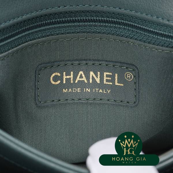 Tay cầm hàng đầu V Stitch Flap Chain Flap Chain Shoulder Bag Green Green