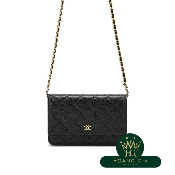 Chuỗi Ví Da Caviar Ví Da Đen Đen