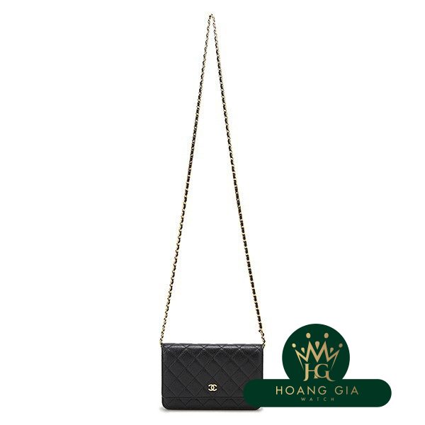 Chuỗi Ví Da Caviar Ví Da Đen Đen