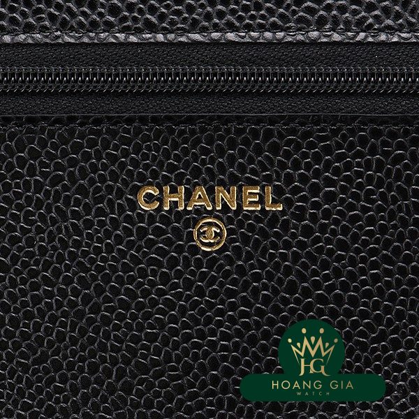 Chuỗi Ví Da Caviar Ví Da Đen Đen