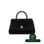 Túi cầm tay nhỏ hàng đầu Vai da cừu màu đen