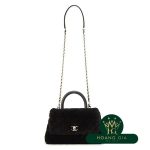 Túi cầm tay nhỏ hàng đầu Vai da cừu màu đen