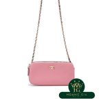 チェーンクラッチバッグ ピンク