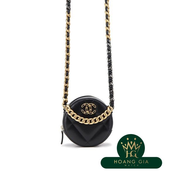 Chain Clutch Lambskin Black Black