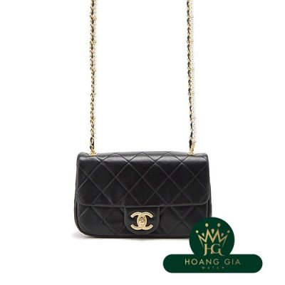 Túi nắp nhỏ màu đen đen