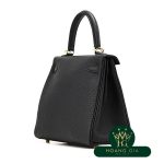 Kelly 25 bên trong khâu Noir Đen Đen