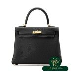 Kelly 25 bên trong khâu Noir Đen Đen