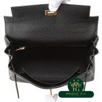 Kelly 25 bên trong khâu Noir Đen Đen