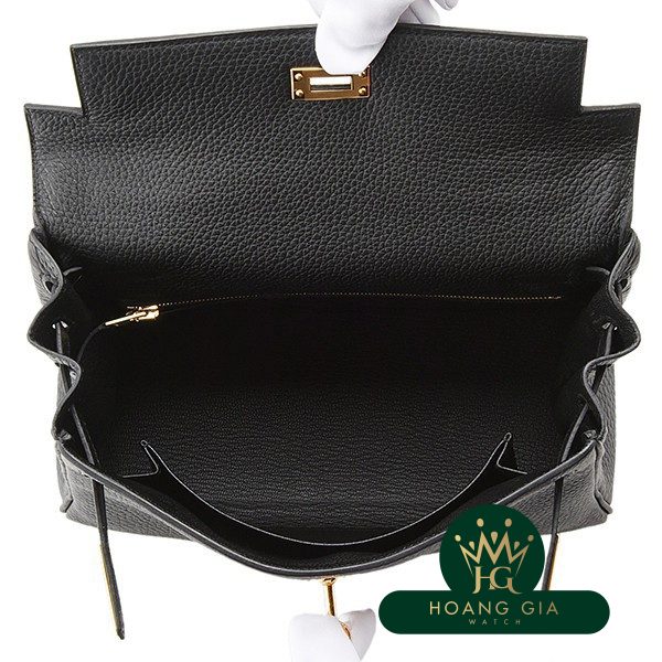 Kelly 25 bên trong khâu Noir Đen Đen