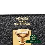 Kelly 25 bên trong khâu Noir Đen Đen