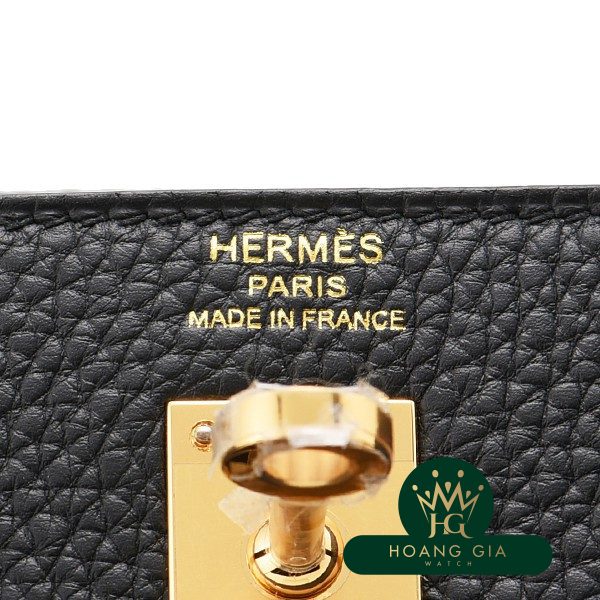 Kelly 25 bên trong khâu Noir Đen Đen