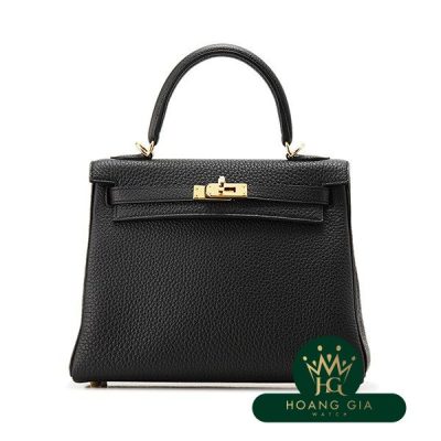 Kelly 25 bên trong khâu Noir Đen Đen