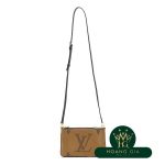 Pochette Double Zip Monogram Brown