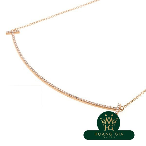 T Smile Mặt dây chuyền Vòng cổ Kim cương K18PG Lớn