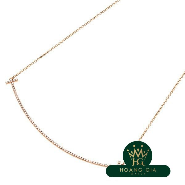 T Smile Mặt dây chuyền Vòng cổ Kim cương K18PG Lớn
