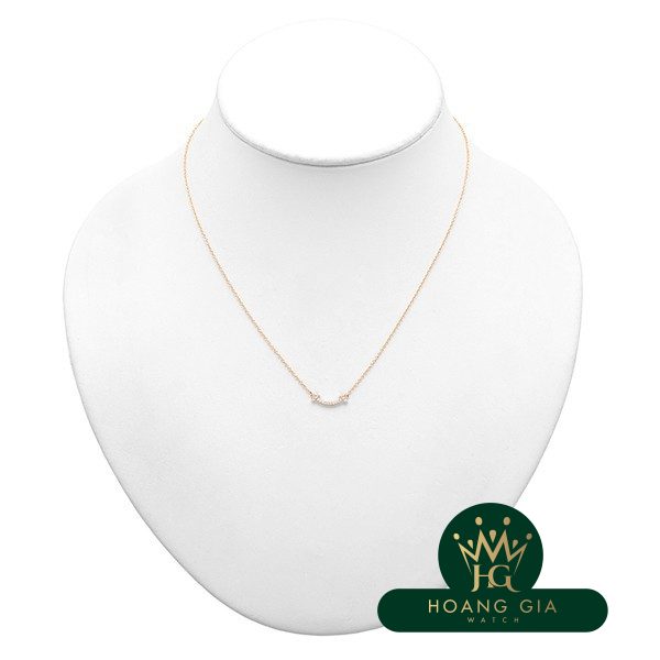 Vòng cổ mặt dây chuyền T Smile (Mini) Kim cương K18RG