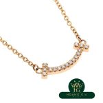 Vòng cổ mặt dây chuyền T Smile (Mini) Kim cương K18RG