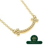 Vòng cổ mặt dây chuyền T Smile (Mini) Kim cương K18YG