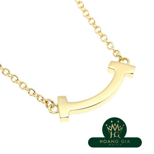 Vòng cổ mặt dây chuyền T Smile (Mini) Kim cương K18YG