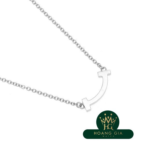 Vòng cổ mặt dây chuyền T Smile (Mini) K18WG