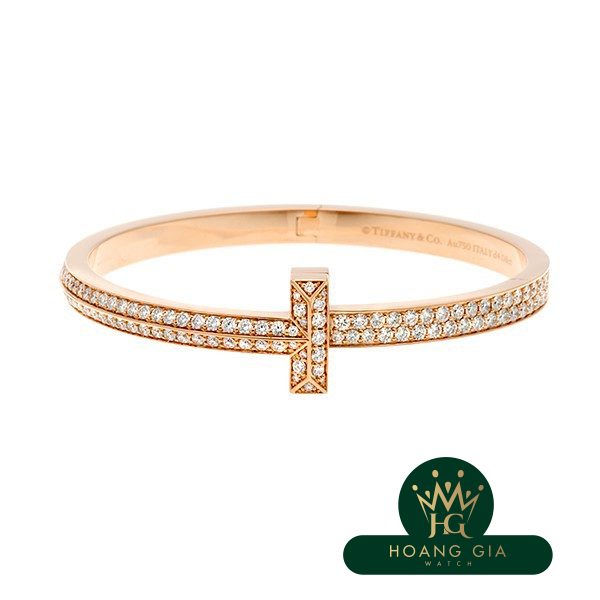 T One Wide Diamond Hinge Bangle M RG