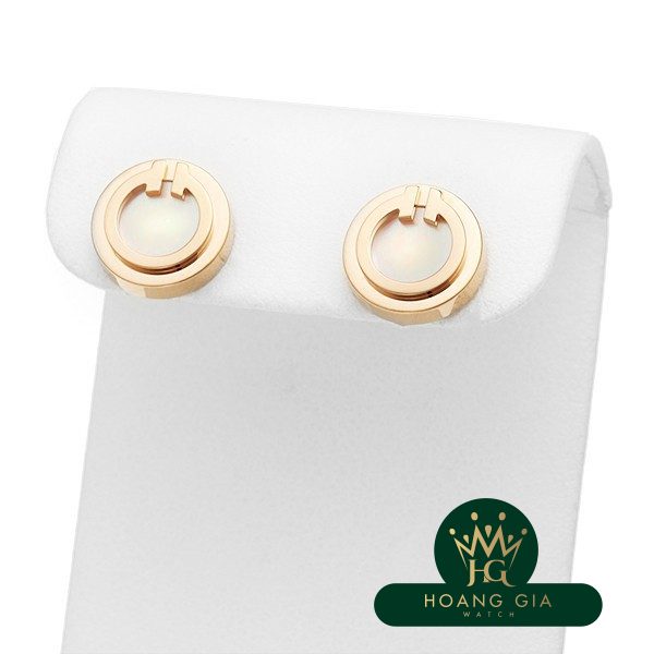 T To Mother of Pearl Circle Earrings RG